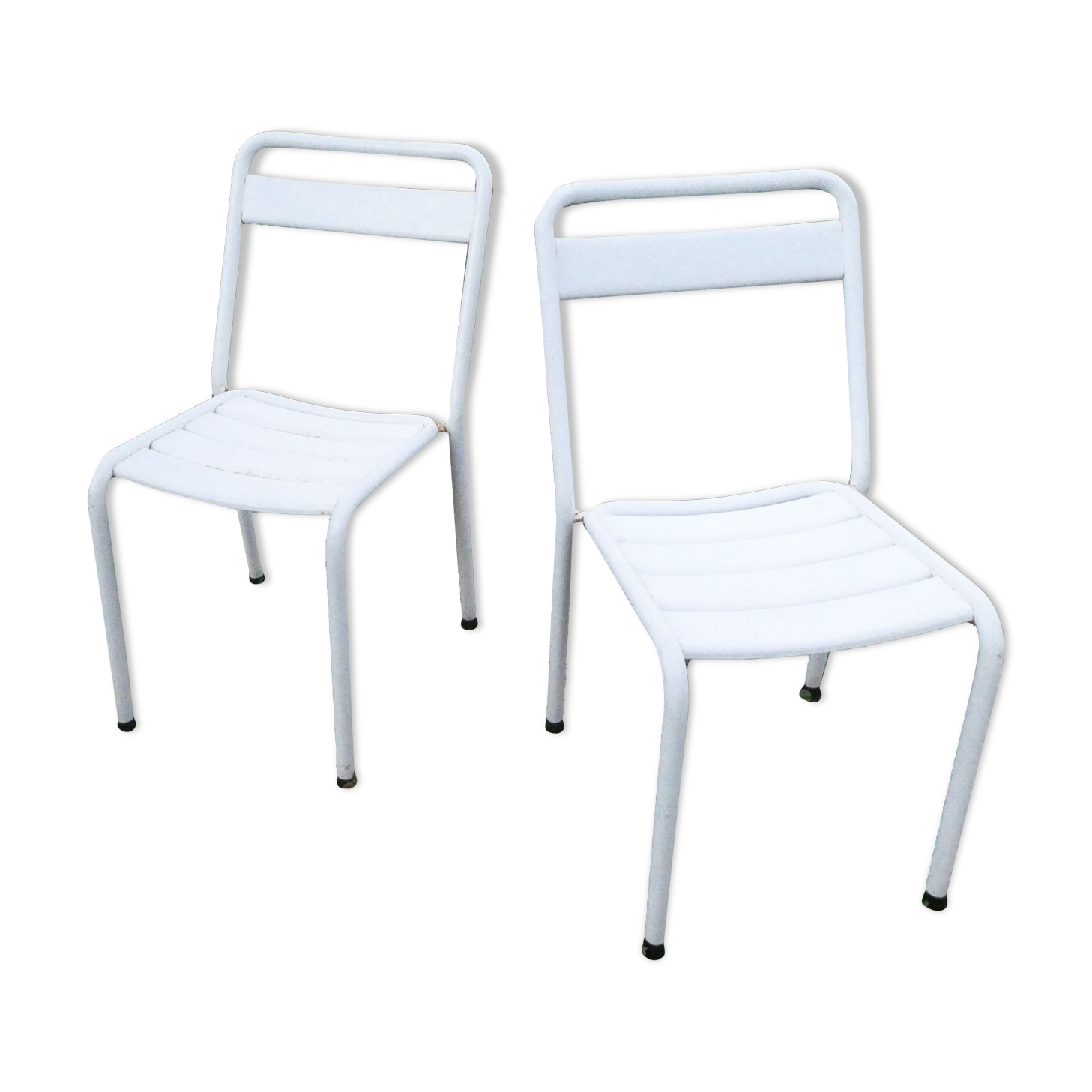 Duo of bistro style indus terrace chairs