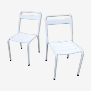 Duo of bistro style indus terrace chairs