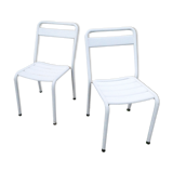 Duo of bistro style indus terrace chairs