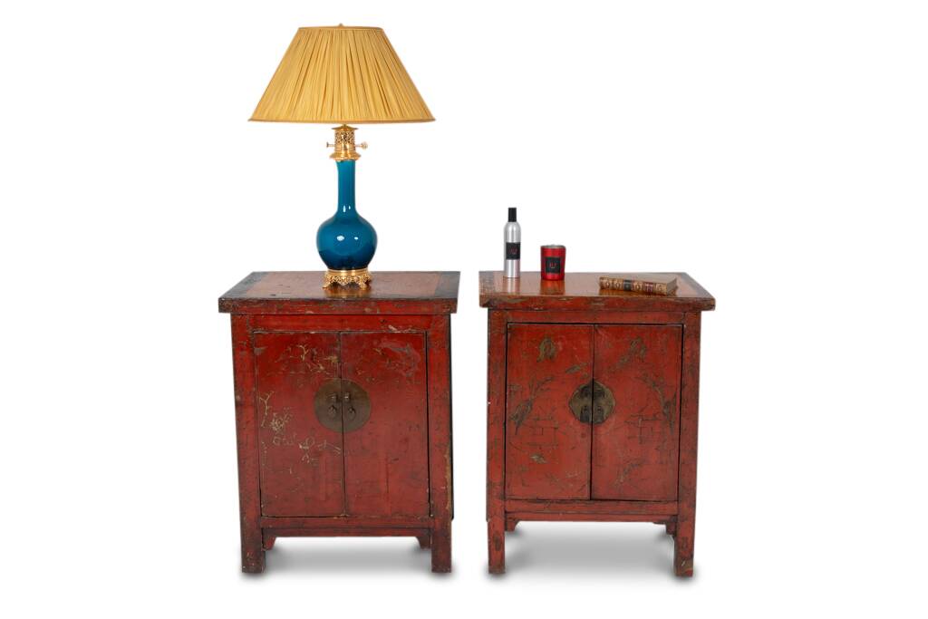 Two Chinese red lacquer sideboards. Nineteenth century.