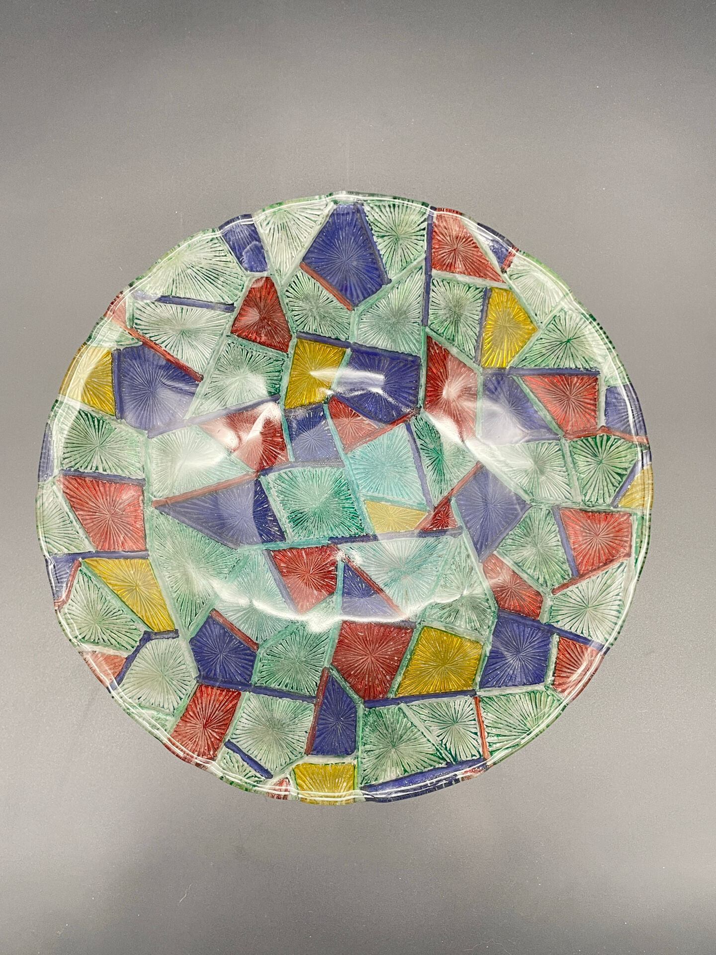 Large multicoloured vintage bowl Marc Aurel – Nachtmann, Memphis style