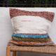 Housse de coussin artisanale en coton recyclé tissé main