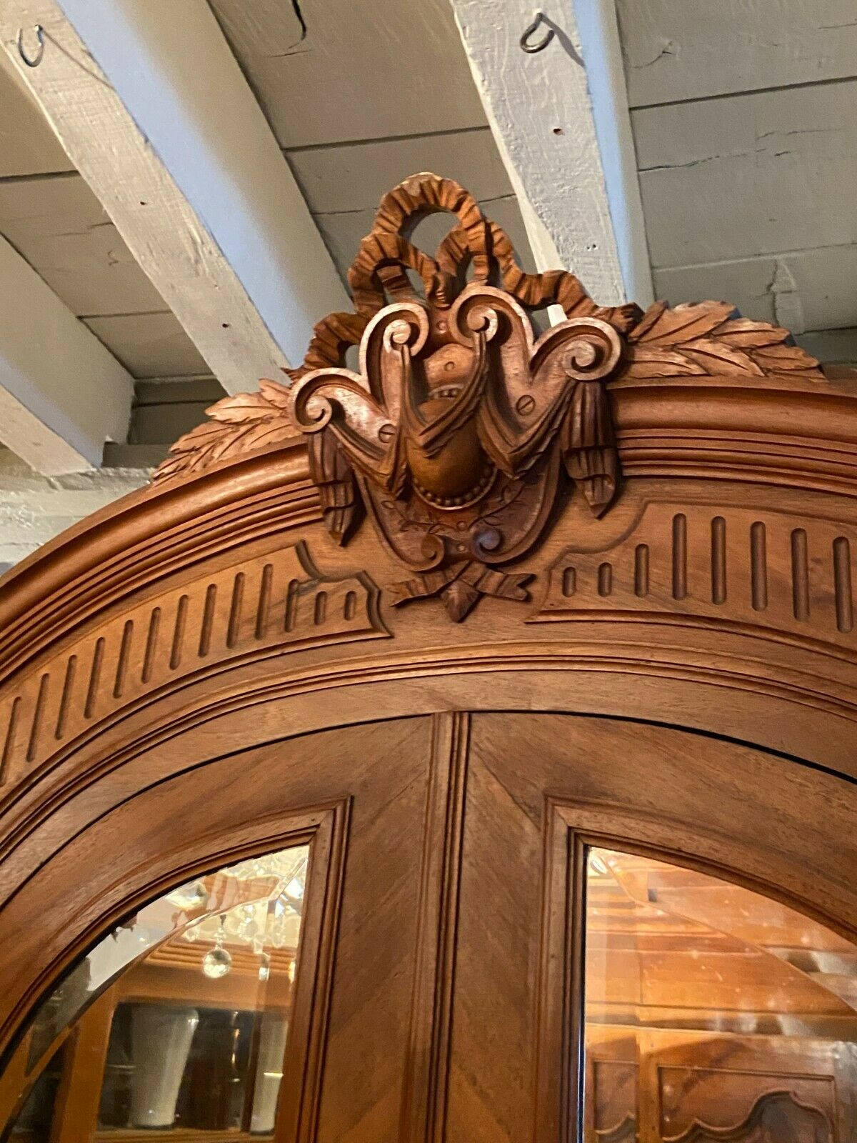 Wardrobe with pediment late nineteenth with Louis XVI style mirrors