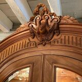 Wardrobe with pediment late nineteenth with Louis XVI style mirrors