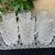 Tray and 6 mugs in blown and molded glass
