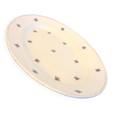 Vintage oval dish in Luneville earthenware with flower patterns