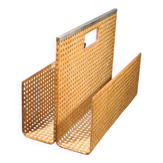 Lucite and cane magazine rack for Christian Dior