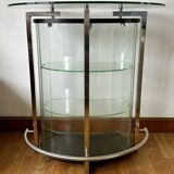 Rounded bar in tempered glass 1980