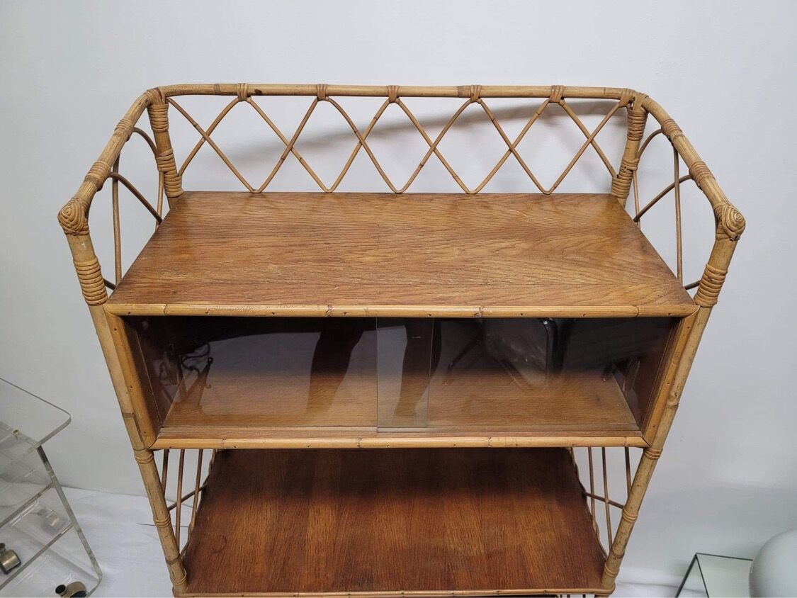 Rattan bookcase shelf