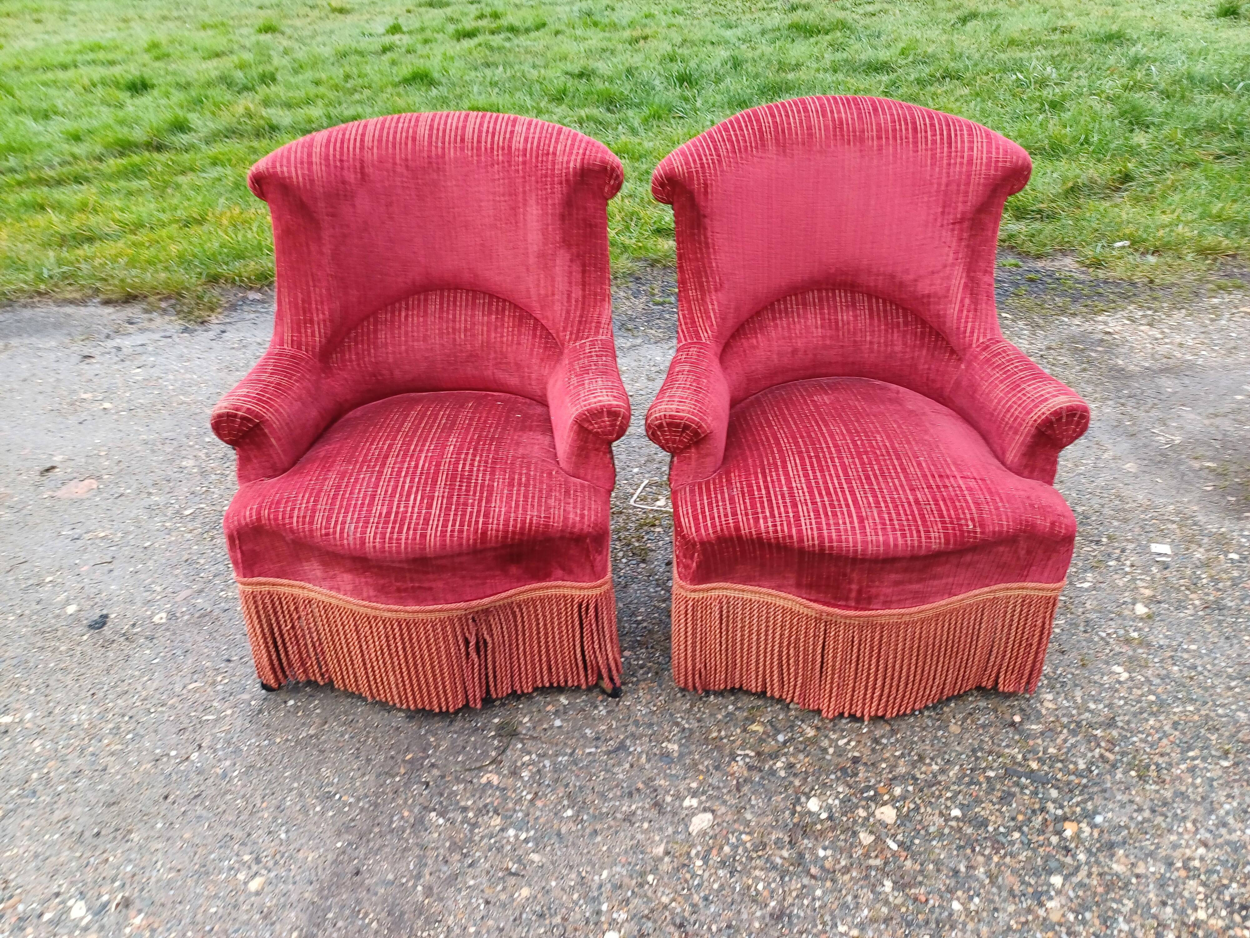 Pair of Napoleon III Frog Armchairs