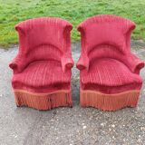 Paire de Fauteuils Crapaud Napolèon III