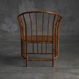 Rustic Wabi Sabi Bamboo Armchairs, France, 1970s