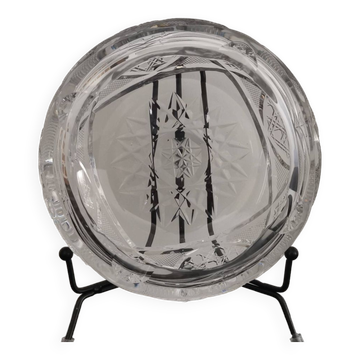 Old Bohemian crystal ashtray Made in Poland