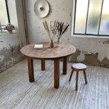 1950s round pine table with extensions