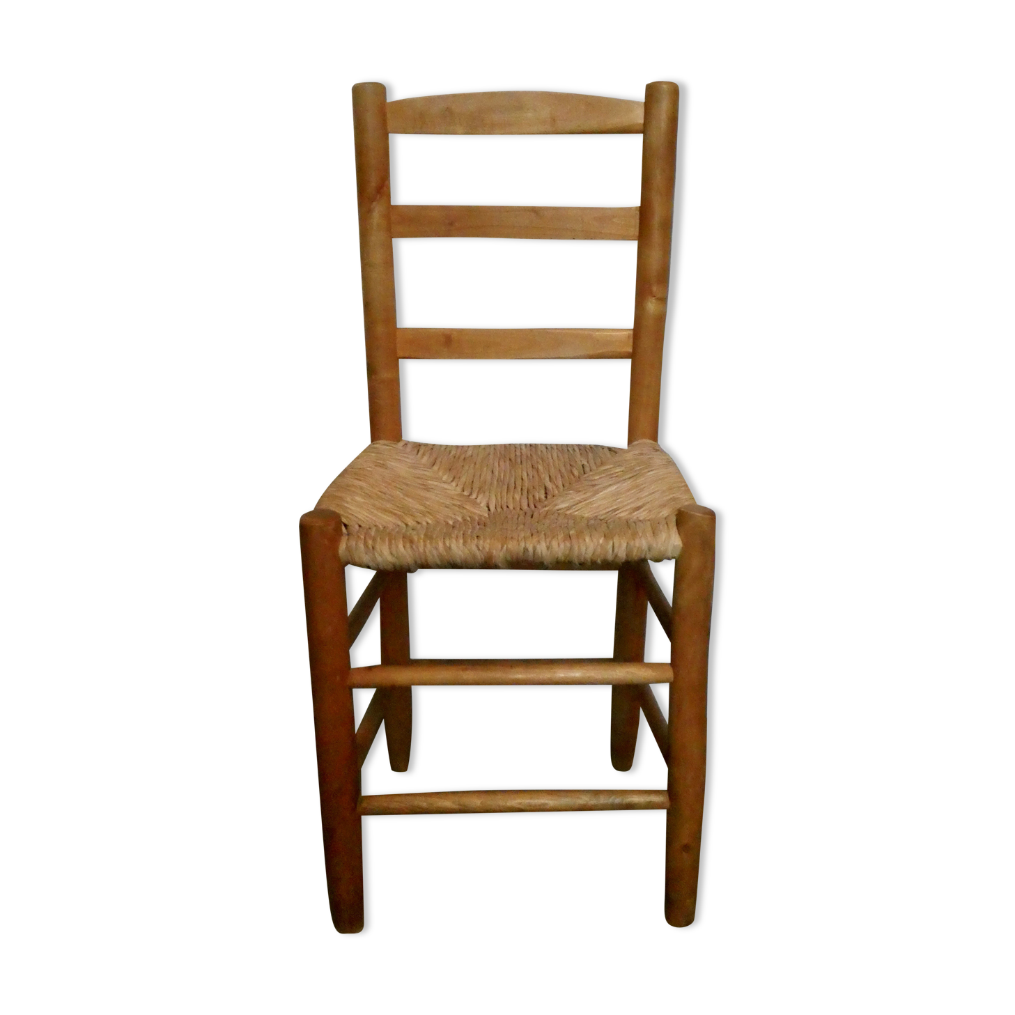 Light wooden chair and mulched seat, 50s-60s