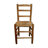 Light wooden chair and mulched seat, 50s-60s
