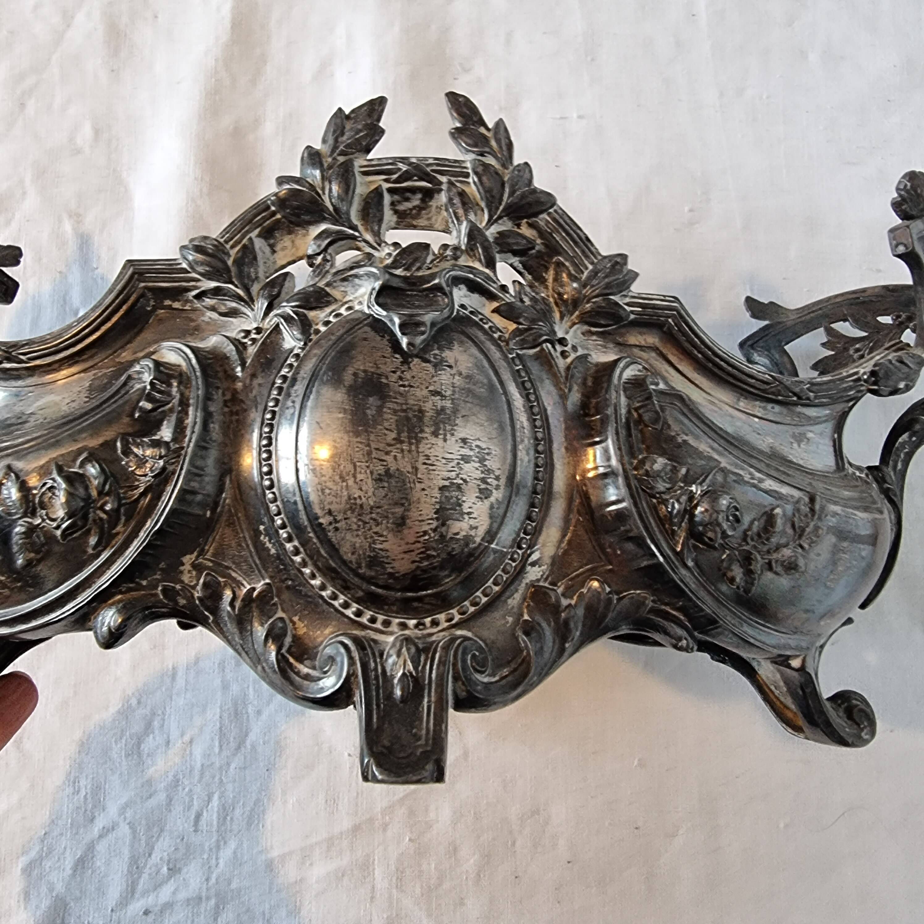 Late 19th century plated bronze planter, Louis XV style rocaille decoration