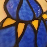 antique bronze floor lamp from the 19th century in superb condition with a beautiful iris glass shade