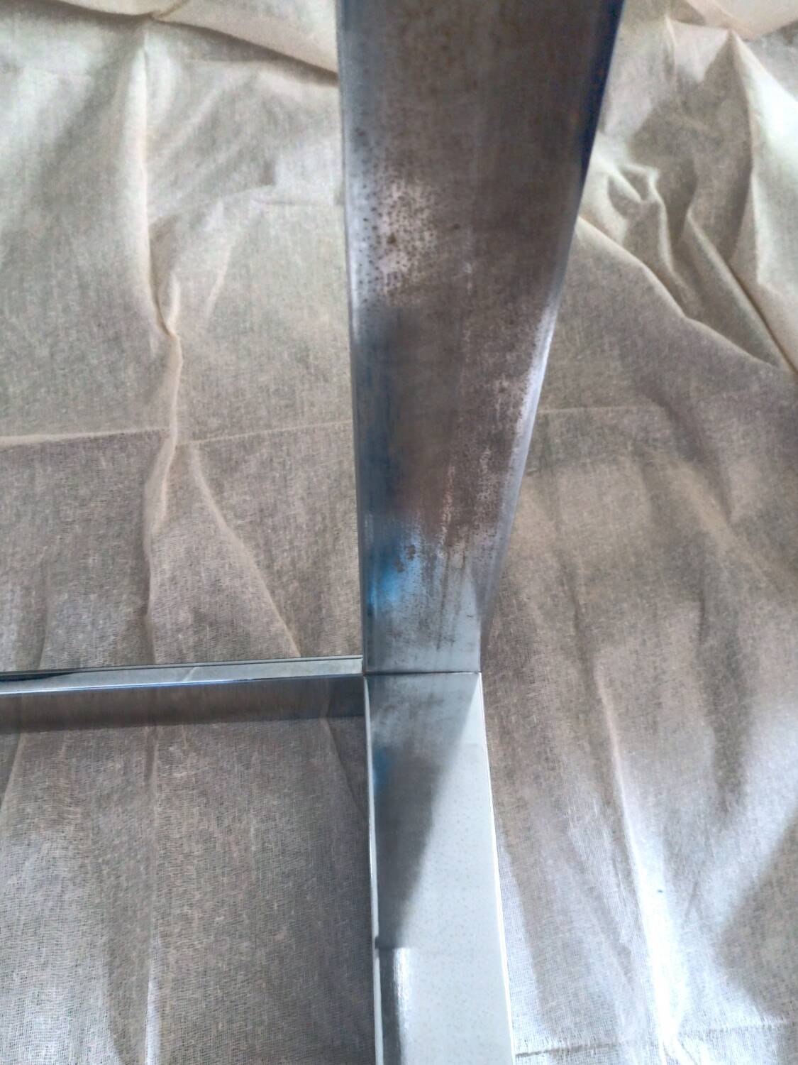 Thin chrome steel coffee table 70s