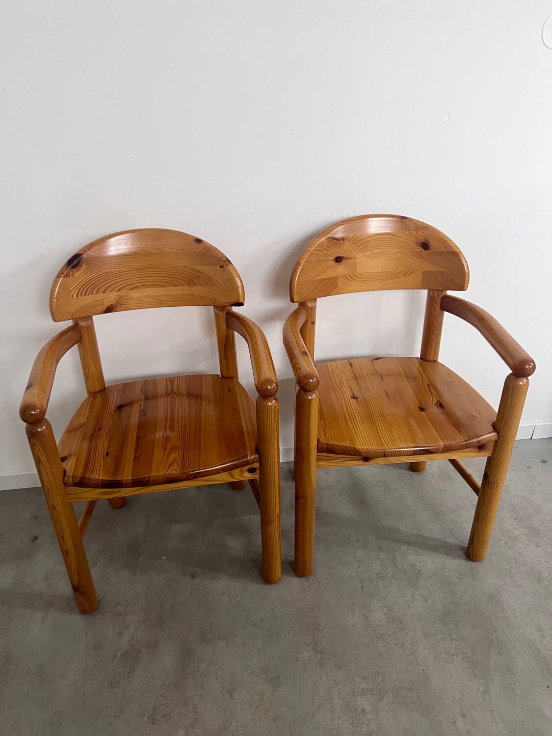 6 old Scandinavian chairs from the 70s solid wood design Reiner Daumiller in solid pine