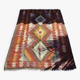 Multicoloured handmade wool kilim rug. Turkey, 1970s.