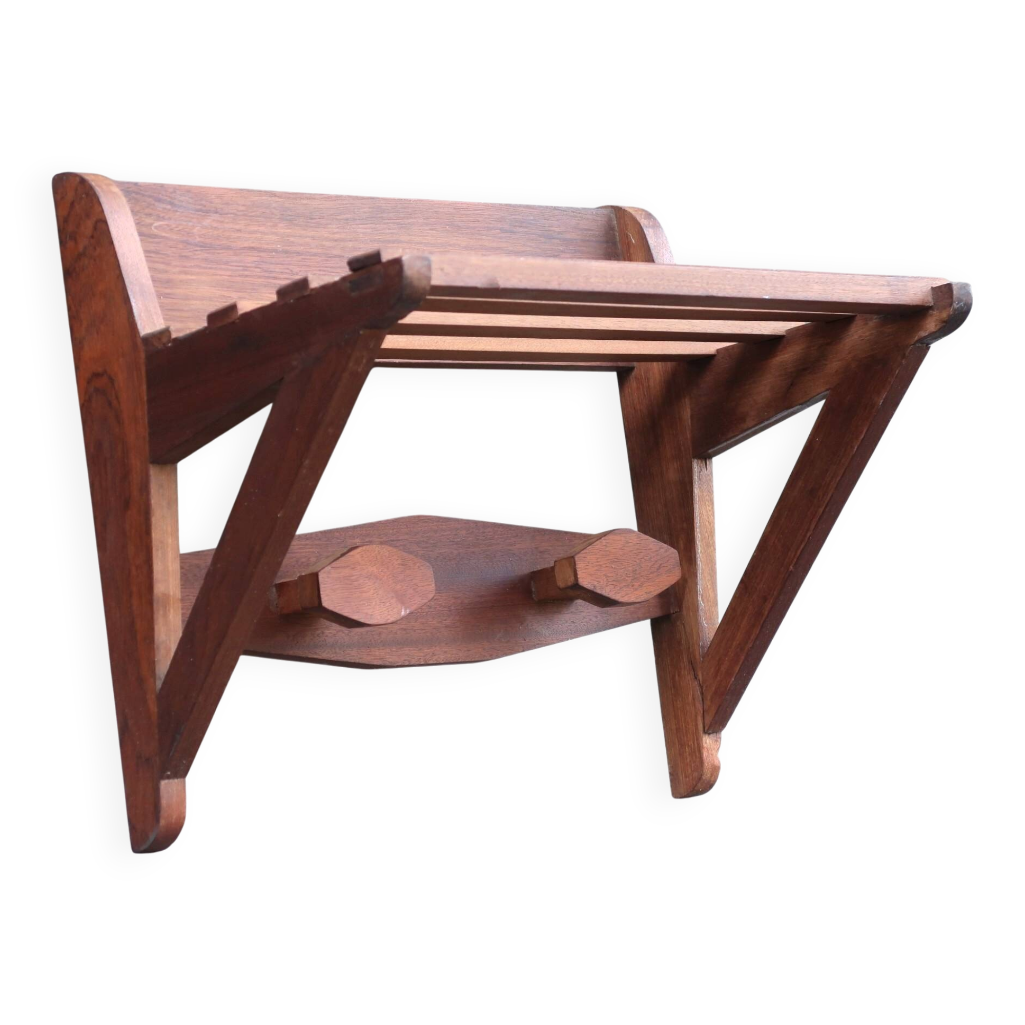 1950s wall coat rack in teak