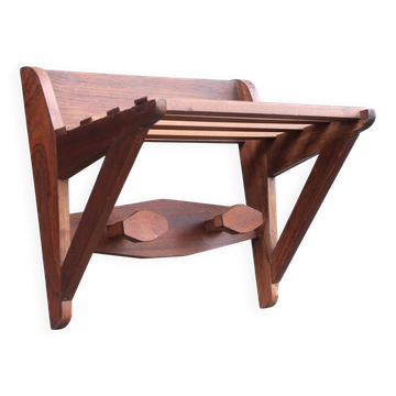 1950s wall coat rack in teak