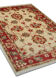 Red beige wool rug handmade oriental carpet traditional living room rug- 86x123cm