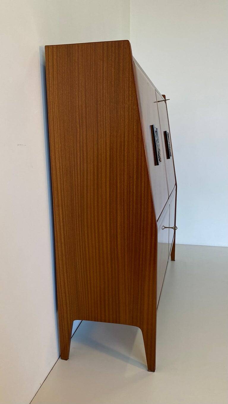 Italian Mahogany Secretaire Cabinet, 1950s