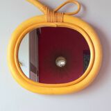 Rattan Apple Mirror
