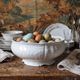 Vintage large salad bowl attributed to Bernardaud, Louvre model, Limoges porcelain.