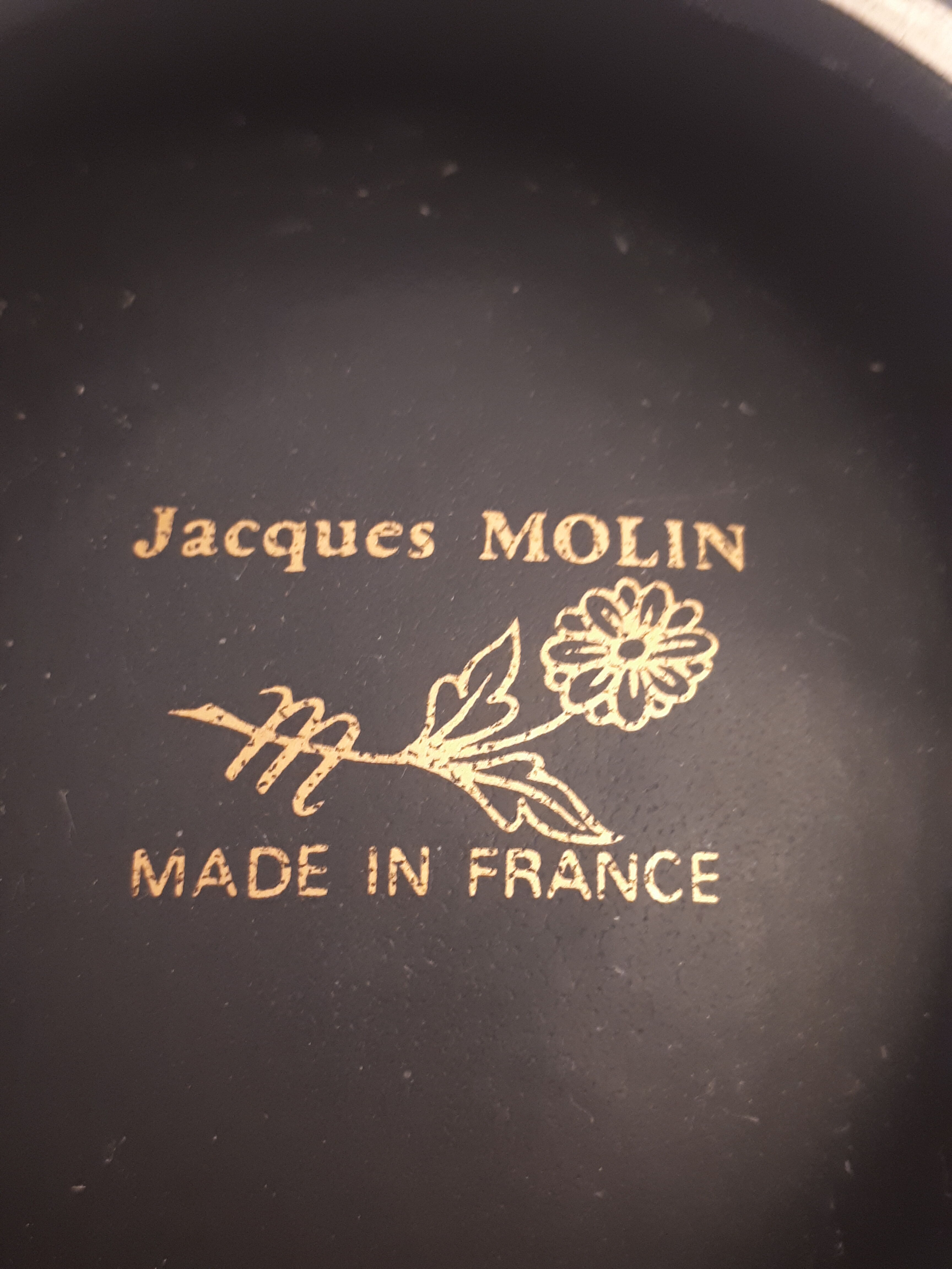 vintage black ceramic pocket cup 1980 Jacques Molin
