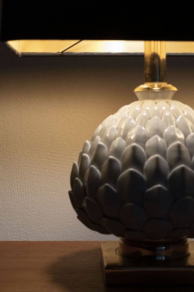 Table Light in Brass and Porcelain