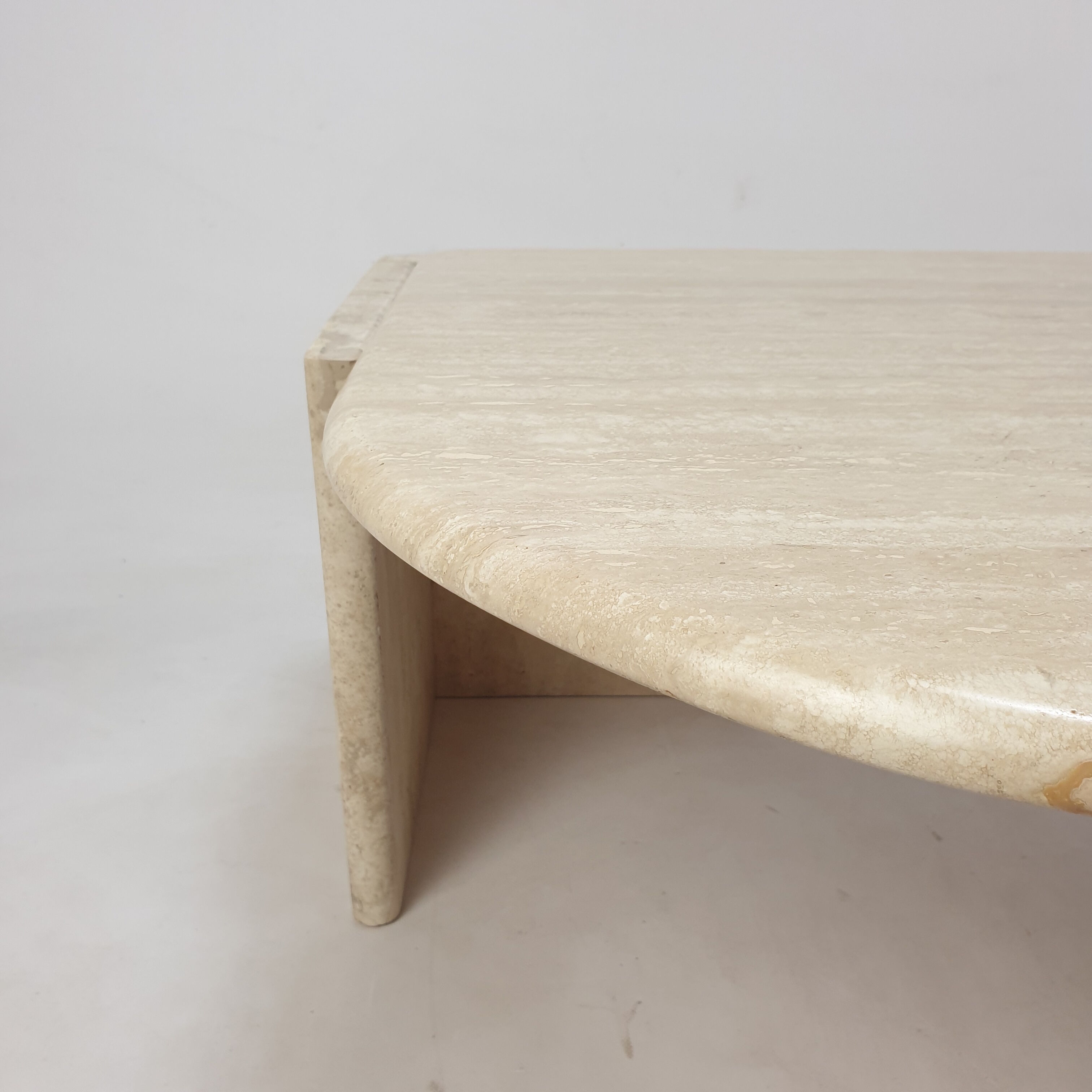 Italian travertine coffee table, 1980s