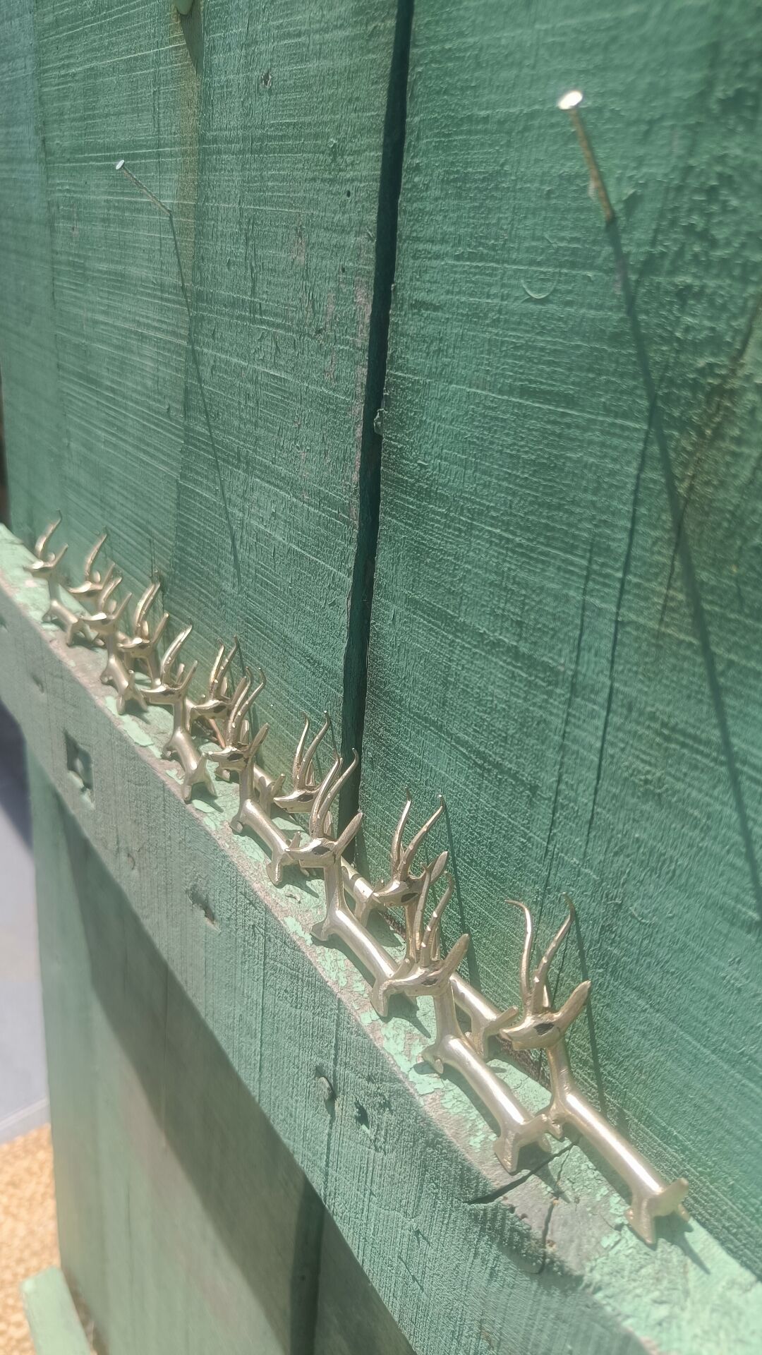 Solid brass knife holder gazelle antelope