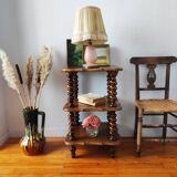 Table d'appoint, chevet en bois tourné
