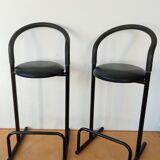 Paire de tabouret de bar post-moderne, Amisco, années 80