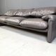 Leather Maralunga sofa set by Vico Magistretti for Cassina, 1973