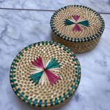 Vintage woven seagrass boxes