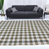 290x190 cm indigo blue mustard kilim carpet, wool made kilim rug.