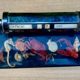 Perpetual office calendar resin with inclusions vintage seaside souvenir