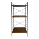small vintage metal and teak string bookshelf