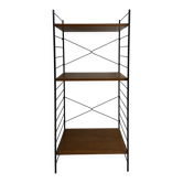 Petite bibliothèque vintage string en métal et teck