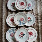 9 mismatched antique dinner plates