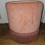Pink velvet pouf