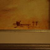 Italian signed painting country view dated 1977