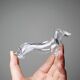 Vintage Gervais Danone knife holders, dachshund design, clear plastic