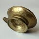 Handmade brutalist heavy brass candle stick - Vintage