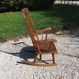 Rocking-chair in beech of the 60s wood