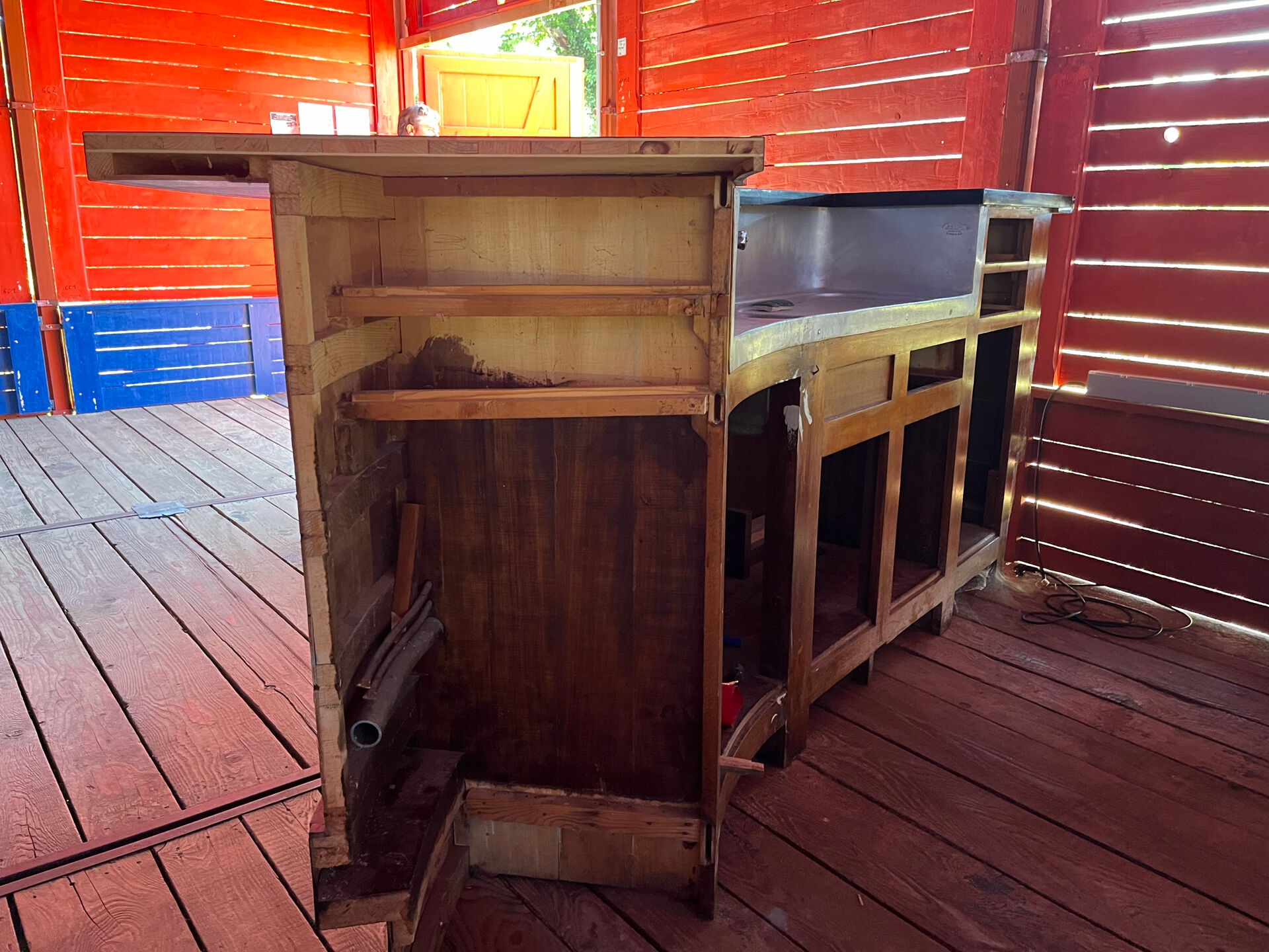 1950s bar in oak and Formica